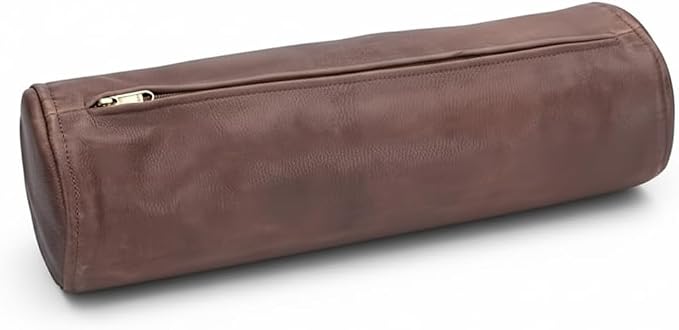 Leather Cylindrical Cushion Cover – 100% Lambskin Round Bolster Pillow Cover | - Image 3