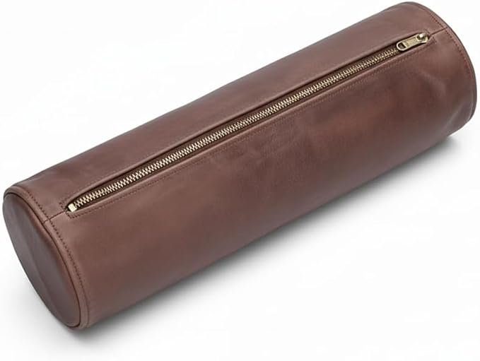 Leather Cylindrical Cushion Cover – 100% Lambskin Round Bolster Pillow Cover | - Image 2