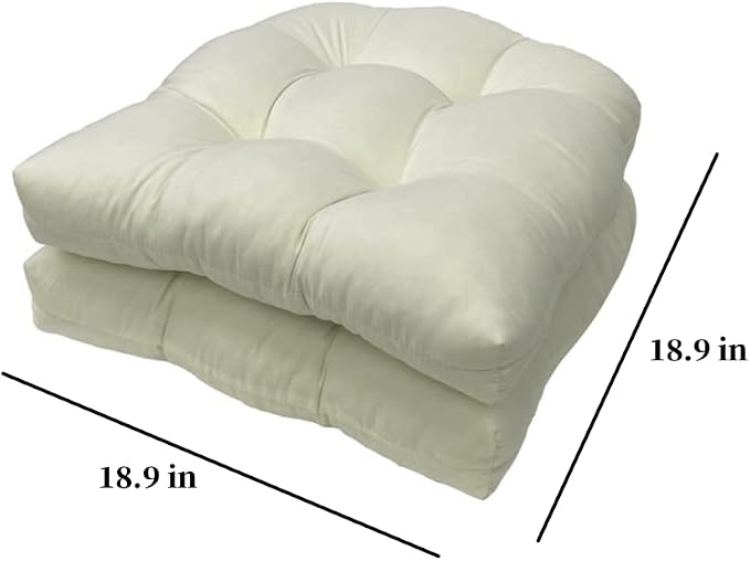 Srutirbo Pack of 2 Outdoor Indoor Tufted Seat Cushions, 18.9" x 18.9" U-Shape - Image 2