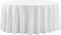 Round Tablecloth 120 Inch 1Pack White Tablecloths Washable Decorative Linen by AOCOZHomeLifeMuseum