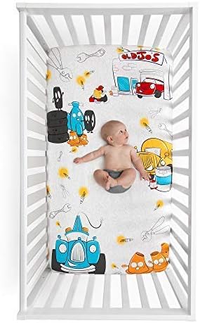 JumpOff Jo - Fitted Crib Sheet, Super Soft 100% Cotton Sheet by JumpOffJo