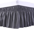 MEILA Wrap Around Bed Skirt Three Fabric Sides Elastic Dust Ruffled 16 Inch by MEILA