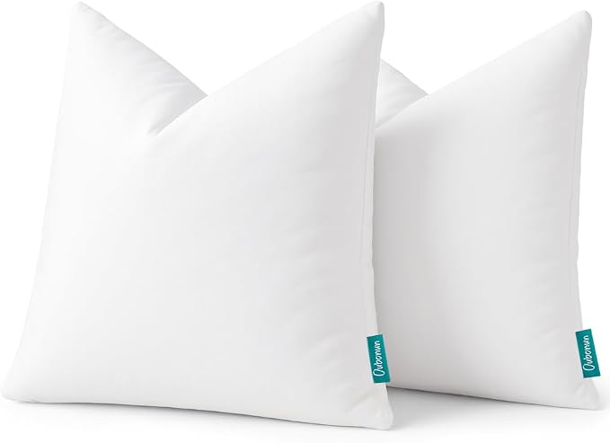 Oubonun 18x18 Feather Down Alternative Throw Pillow Inserts, 100% Cotton Cover by Oubonun