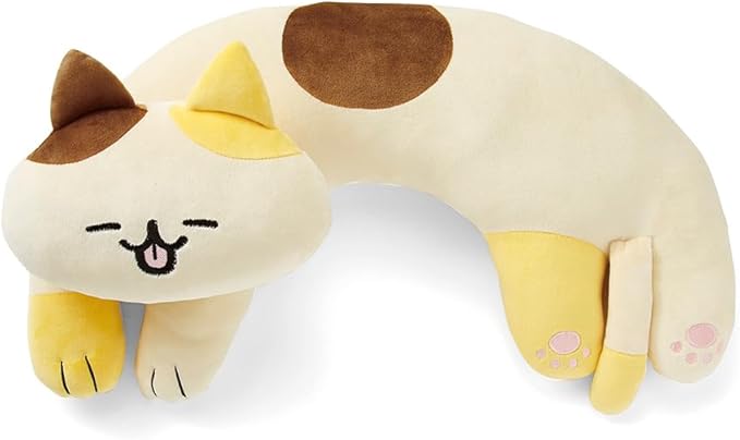 U-Shaped Cat Plush Pillow, Cute Plushies, Birtday Gift by Furvana