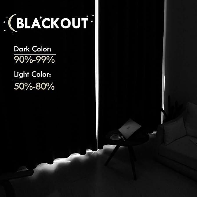 DWCN Short Brown Blackout Curtains - Image 4