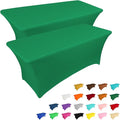 IVAPUPU 4FT Table Cloth for Rectangular Fitted Events Stretch Emerald Green by IVAPUPU