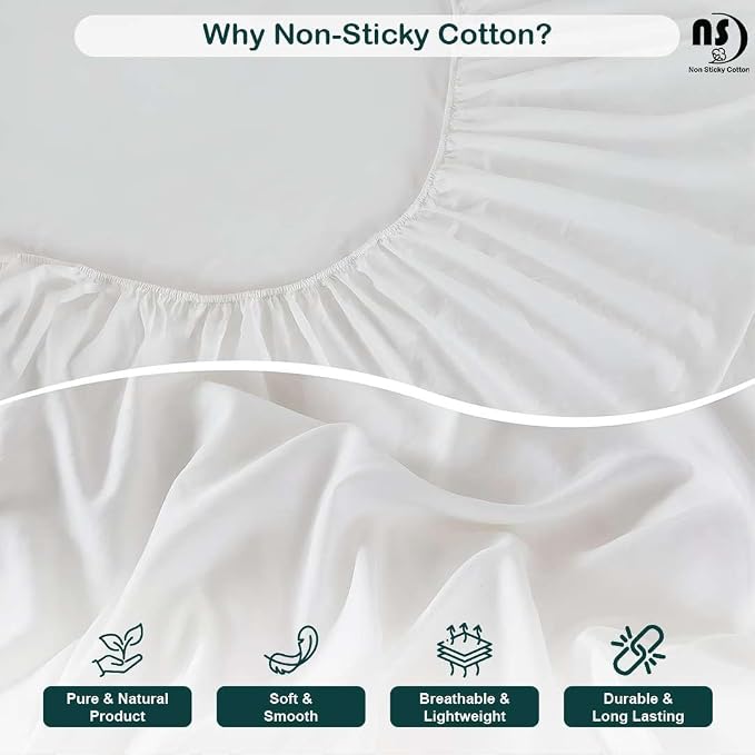 NON Sticky cotton Queen Size Sleeper Sofa Sheets, 4 Piece Egyptian Cotton Bed - Image 4