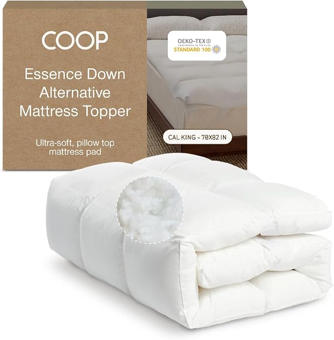 Coop Home Goods Essence Down Alternative Mattress Topper Cal King, Plush 2-Inch by CoopSleepGoods