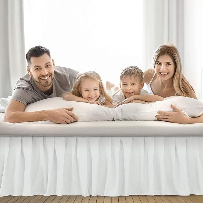 Ruffle Bed Skirt with Split Corners, Microfiber Dust Ruffled - Image 6