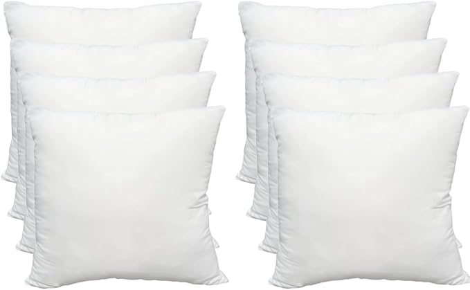 Luxury Throw Pillow Inserts, 18 x 18 inches Hypoallergenic Ultra Soft White by Obruosci