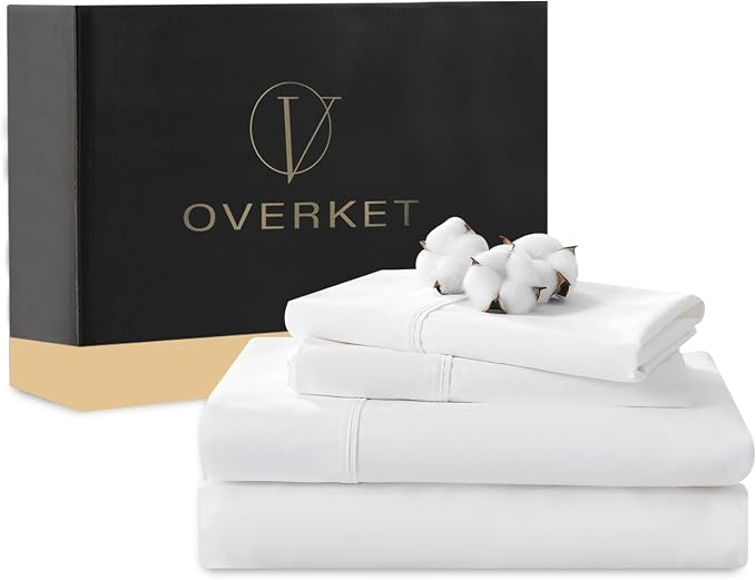 100% Egyptian Cotton Sheets Cal King Sheet Set 4PCS 1000 Thread Count Sateen by overket