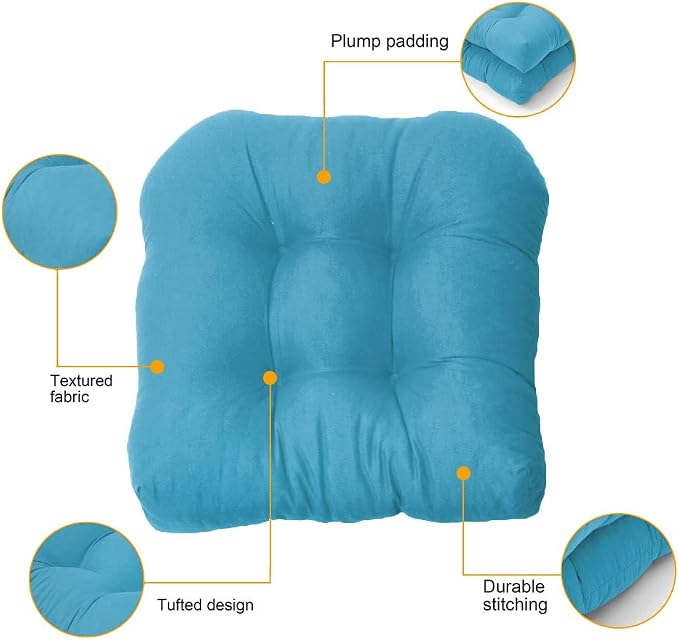 Srutirbo Pack of 2 Outdoor Indoor Tufted Seat Cushions, 18.9" x 18.9" U-Shape - Image 3