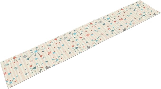 Atomic Retro Table Runner Mid Century Geometric Abstract Classic Modern Sputnik - Image 8