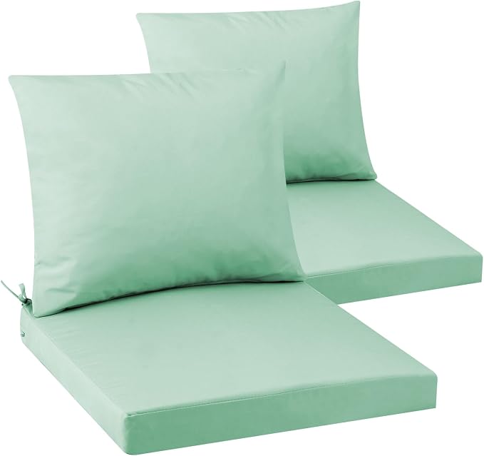 Outdoor Seat Cushion Set 22 x 22 In, Water-Resistant & Fade-Resistan, Patio by Unknown