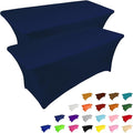 IVAPUPU 2 Pack 6FT Table Cloth for Rectangular Fitted Events Stretch Jean Blue by IVAPUPU