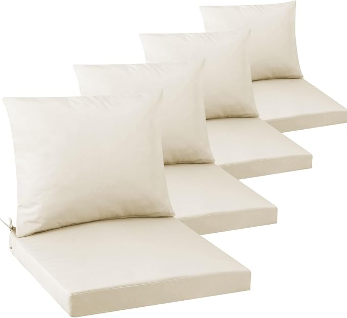 Outdoor Seat Cushion Set 24 x 24 In, Water-Resistant & Fade-Resistan, Patio by Unknown