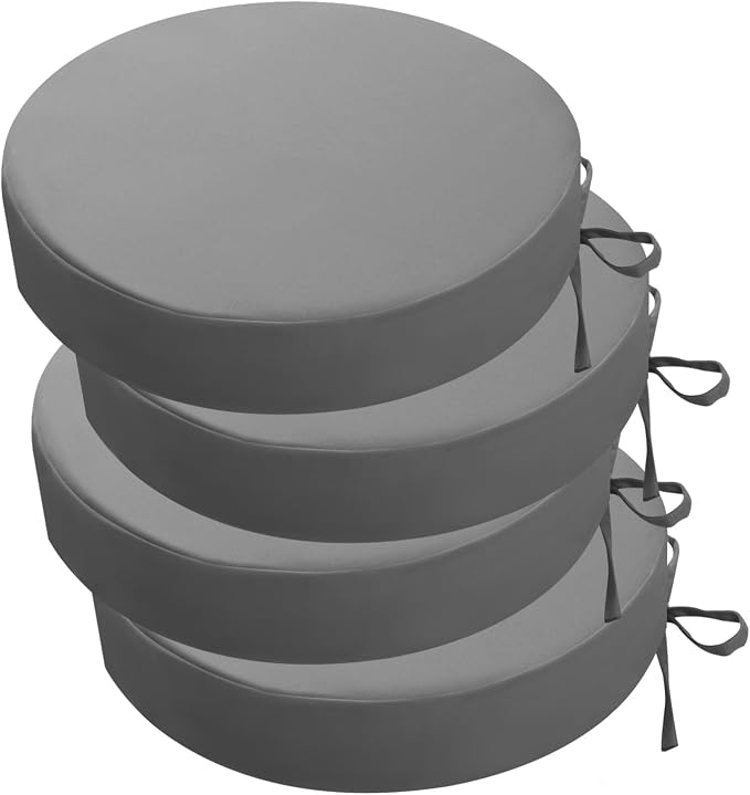 idee-home Outdoor Bistro Chair Cushions, 15”x15”x 3” Thick Outdoor Round Seat by idee-home