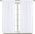 BGment Rod Pocket White Curtains 48 Inches Length by BGment