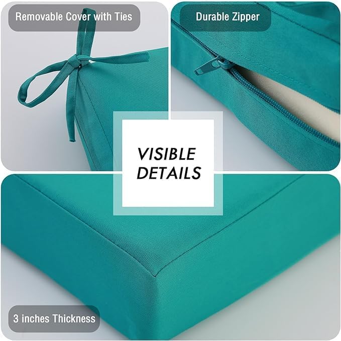 idee-home Outdoor Cushions for Patio Furniture, Outdoor Seat Cushion, - Image 5