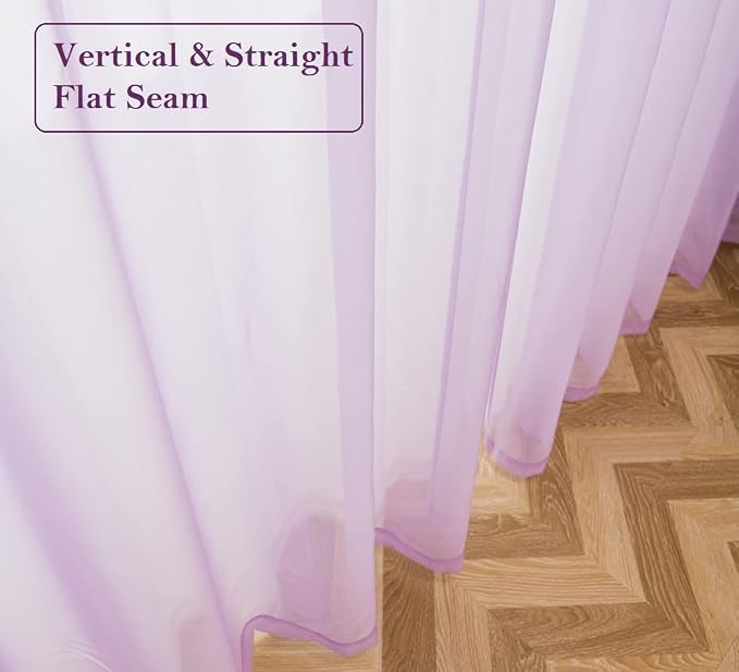 PI Purple Sheer Curtains 84 Inches Length - Image 5