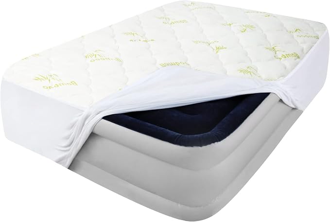 California King Air Mattress Pad, Thick Quilted Mattress Topper Cal King - Image 5
