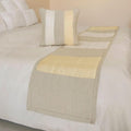 The HomeCentric King/Queen/Twin Beige Decorative King 90"x18" Bed Runner by TheHomeCentric