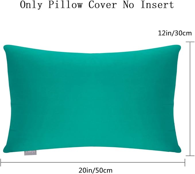 Thmyo 4-Pack 100% Cotton Lumbar Comfortable Solid Decorative Throw Pillow Case - Image 2