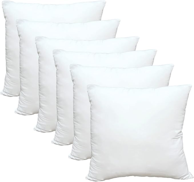 Luxury Throw Pillow Inserts, 18 x 18 inches Hypoallergenic Ultra Soft White by Obruosci