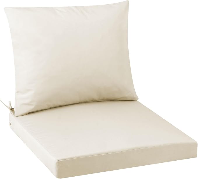 Outdoor Seat Cushion Set 19 x 19 In, Water-Resistant & Fade-Resistan, Patio by Unknown