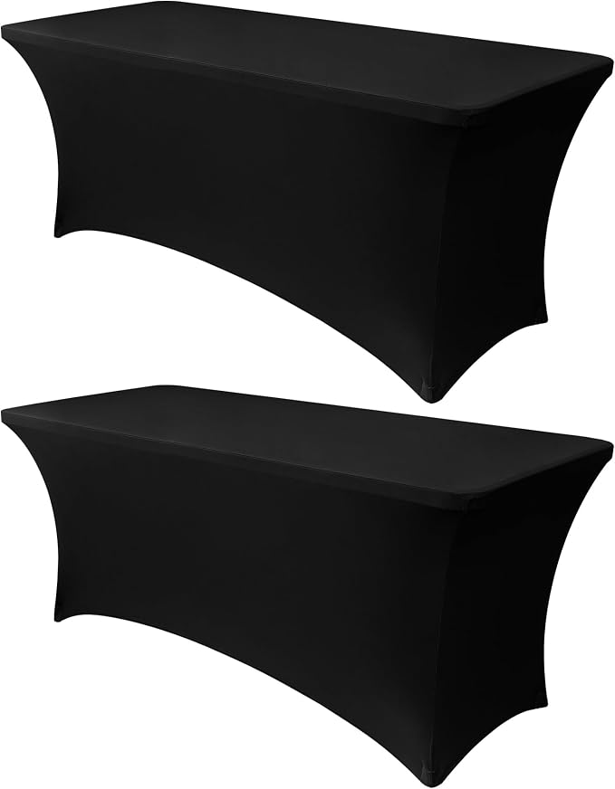 Obstal 6ft Stretch Black Spandex Table Cloth by Obstal
