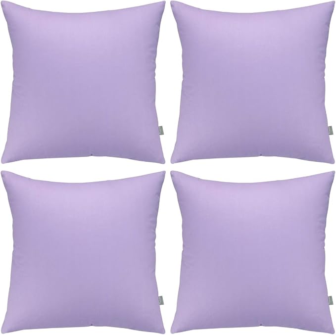 4-Pack 100% Cotton Comfortable Solid Decorative Throw Pillow Case, Thmyo Square by Thmyo