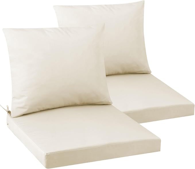 Outdoor Seat Cushion Set 19 x 19 In, Water-Resistant & Fade-Resistan, Patio by Unknown