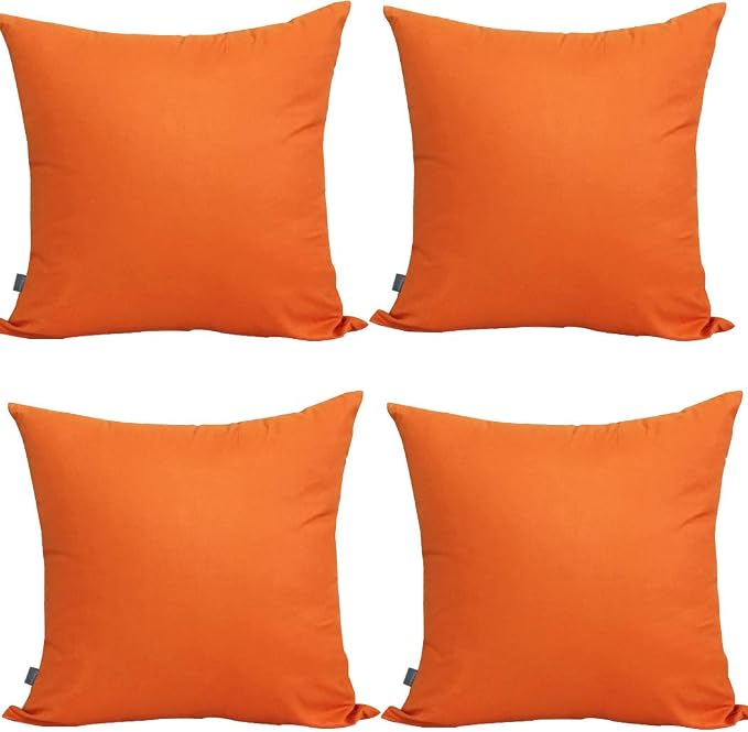 Thmyo 4-Pack 100% Cotton Comfortable Solid Decorative Throw Pillow Case Square by Thmyo
