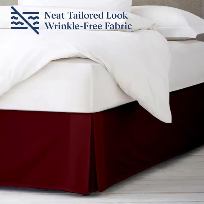 SKY BEDDINGS Luxury Pleated Queen Bed Skirt - Image 4