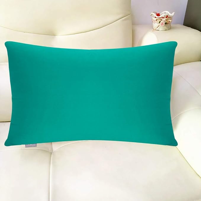 Thmyo 4-Pack 100% Cotton Lumbar Comfortable Solid Decorative Throw Pillow Case - Image 5