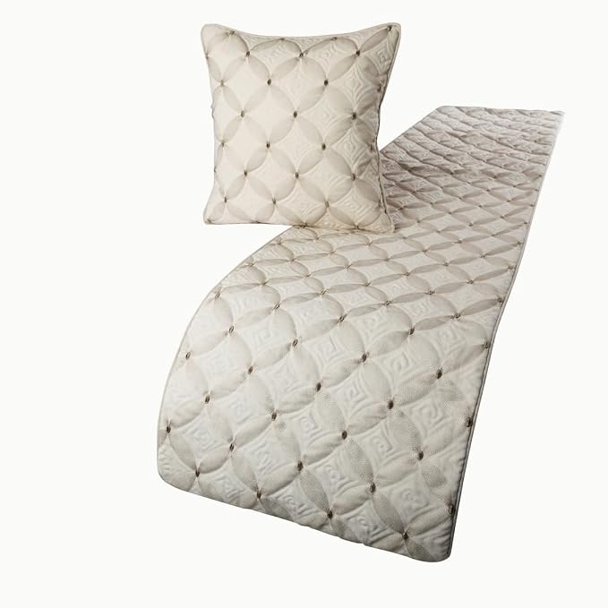 The HomeCentric King Queen Twin Ivory Bed Runner by TheHomeCentric