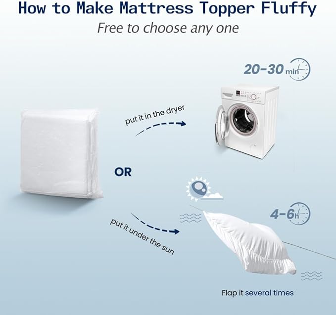 SOPAT Mattress Topper King Size Extra Thick Mattress Pad 8-21" Deep Pocket Soft - Image 5