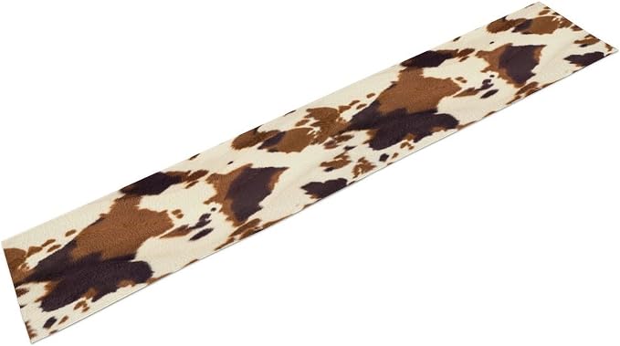 Cow Print Table Runner Animal Fur Skin Brown Cowhide Rustic Hunter Theme - Image 8