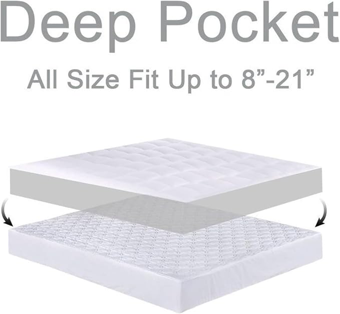 Mattress Topper Twin for Back Pain, Extra Thick Mattress Pad Cover, Plush - Image 5