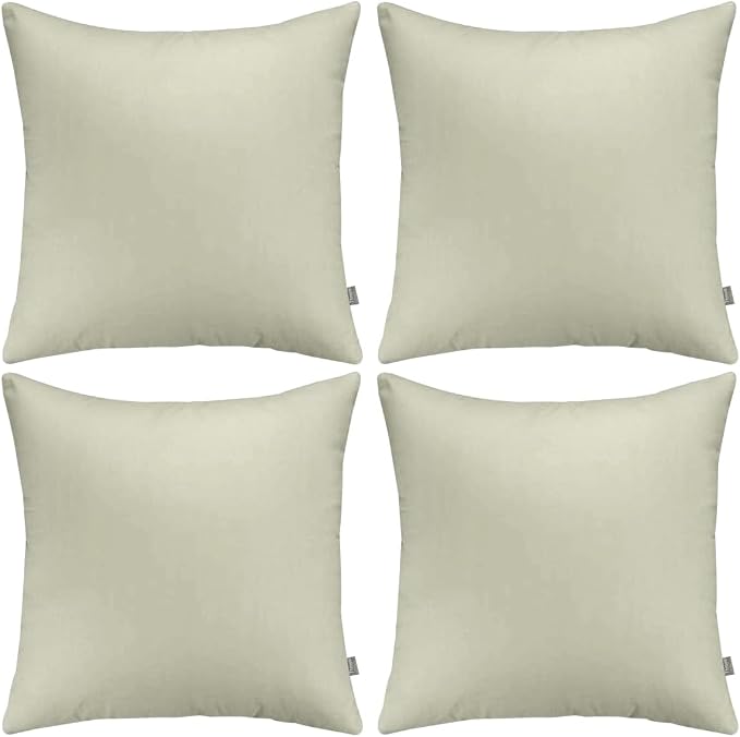 4-Pack 100% Cotton Comfortable Solid Decorative Throw Pillow Case, Thmyo Square by Thmyo