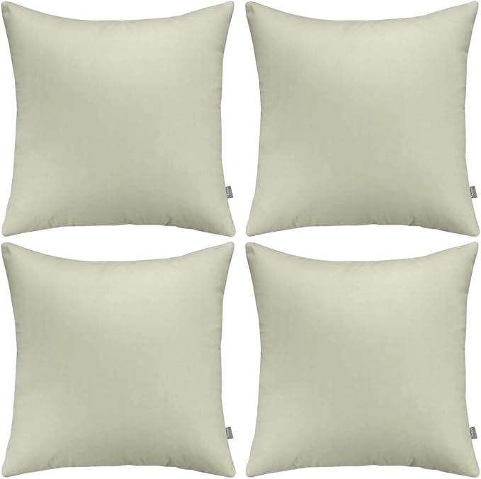 4-Pack 100% Cotton Comfortable Solid Decorative Throw Pillow Case, Thmyo Square by Thmyo