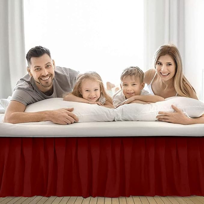 Ruffle Bed Skirt with Split Corners, Microfiber Dust Ruffled - Image 6