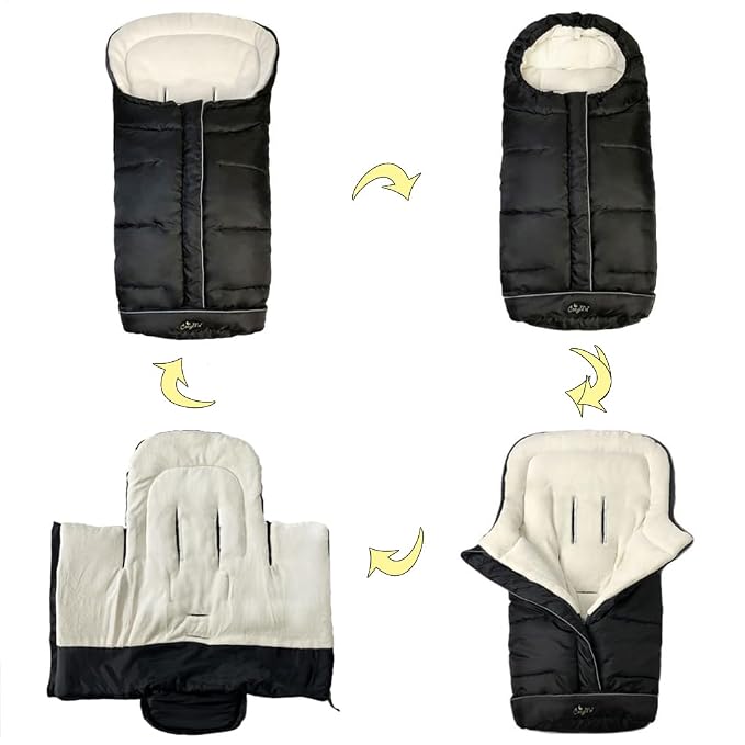 CozyMe Winter Stroller Blanket Evolution, Stroller Footmuff, 3-in-1 Waterproof - Image 3