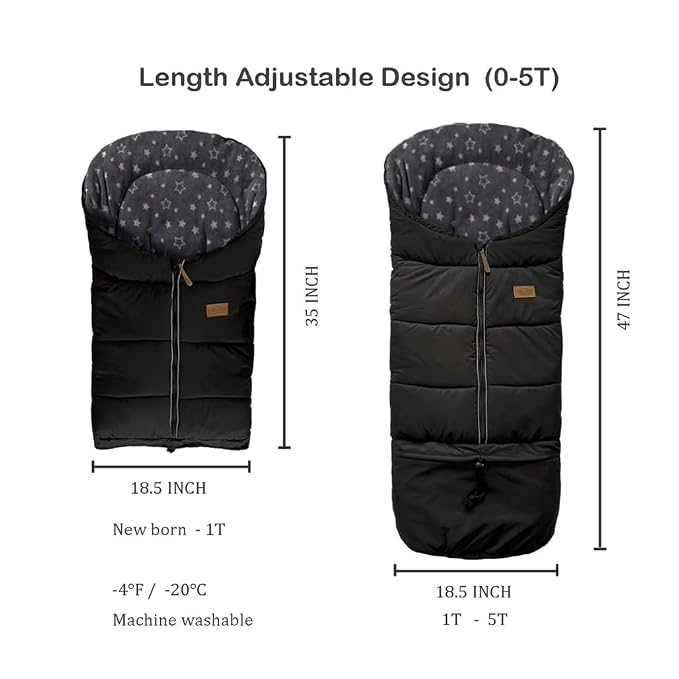 0-5T Length Ajustable Waterproof Stroller Winter Cover - Image 6