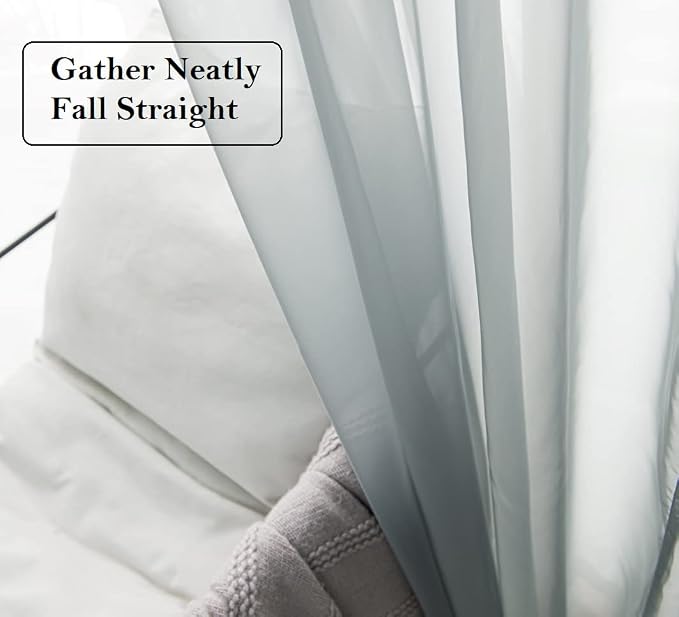 PI Grey Sheer Curtains 63 Inches Long - Image 5