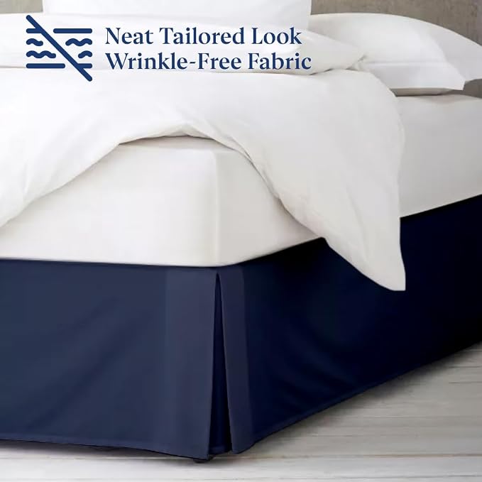 SKY BEDDINGS Luxury Pleated King Bed Skirt - Image 4
