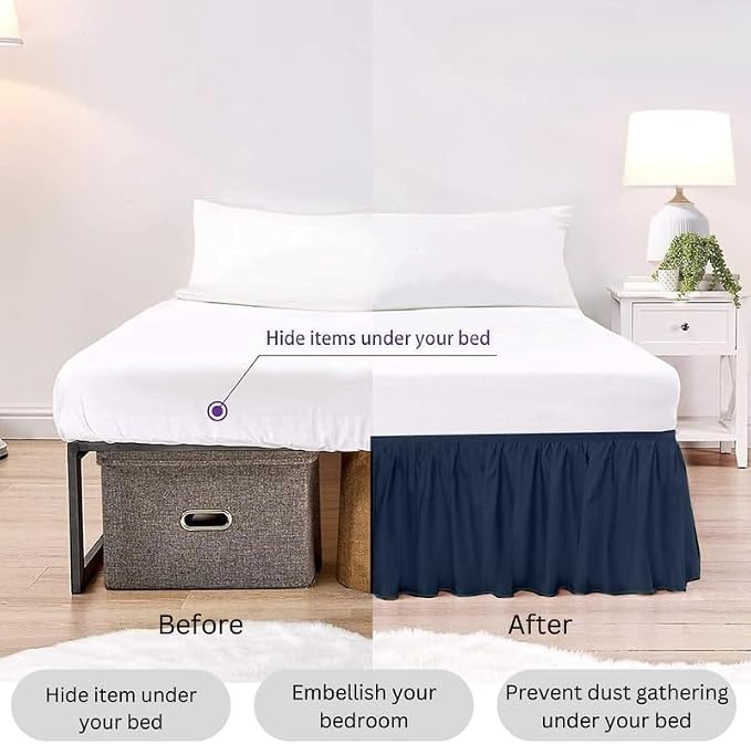 Ruffle Bed Skirt with Split Corners, Microfiber Dust Ruffled - Image 5
