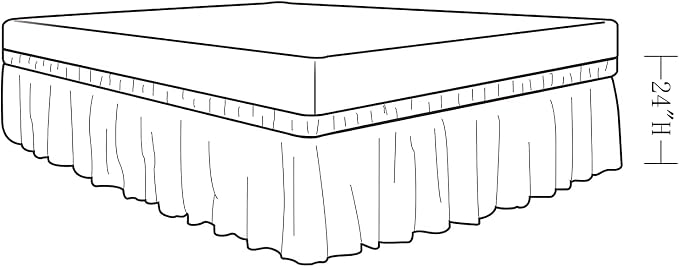 MEILA Wrap Around Bed Skirt Three Fabric Sides Elastic Dust Ruffled 24 Inch - Image 5