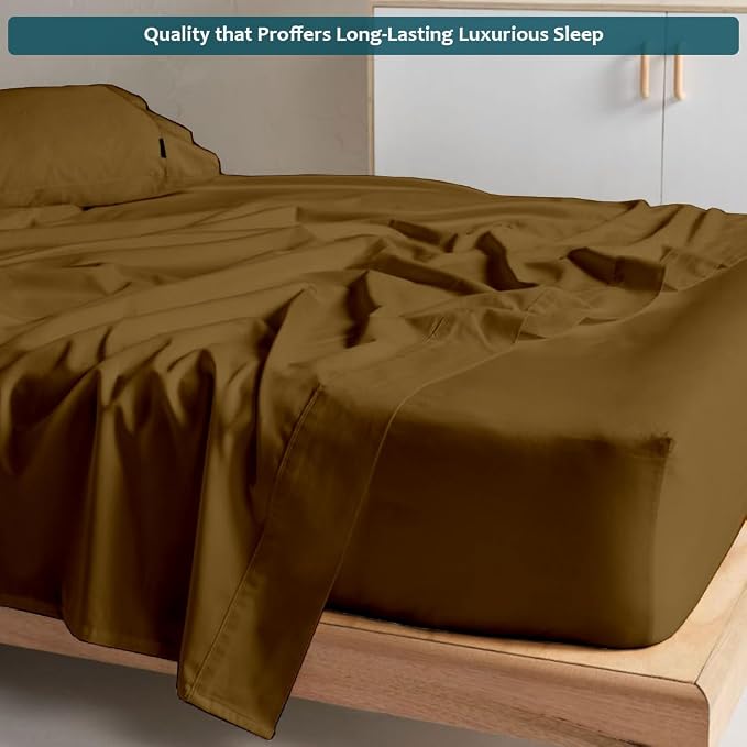 Sleeper Sofa Bed Sheet Set – Full Size, 100% Cotton, 338 Thread Count – 4-Piece - Image 7