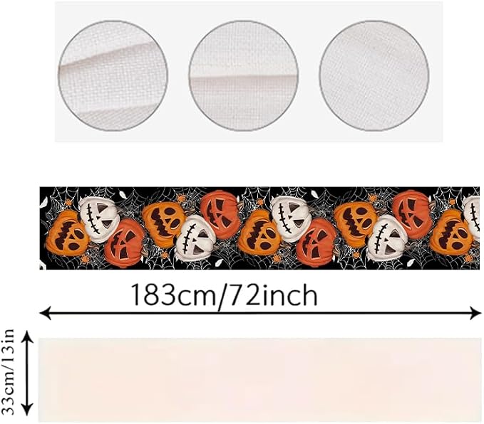 LTLYH Halloween Table Runner 13 x 72 Inch, Halloween Pumpkin Spider Dining - Image 6